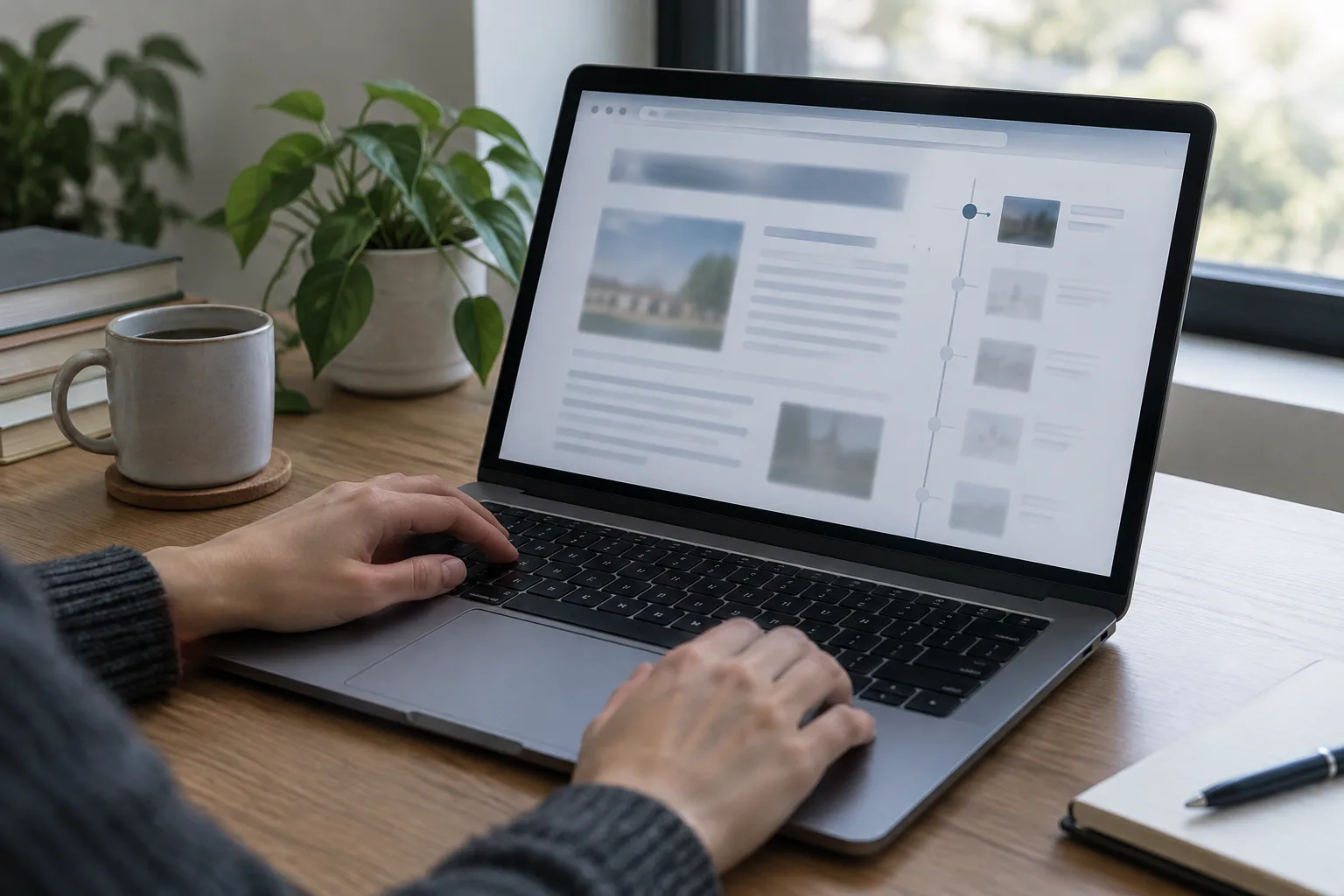 Une personne consulte sur un ordinateur une ancienne page conservée dans une archive du Web.