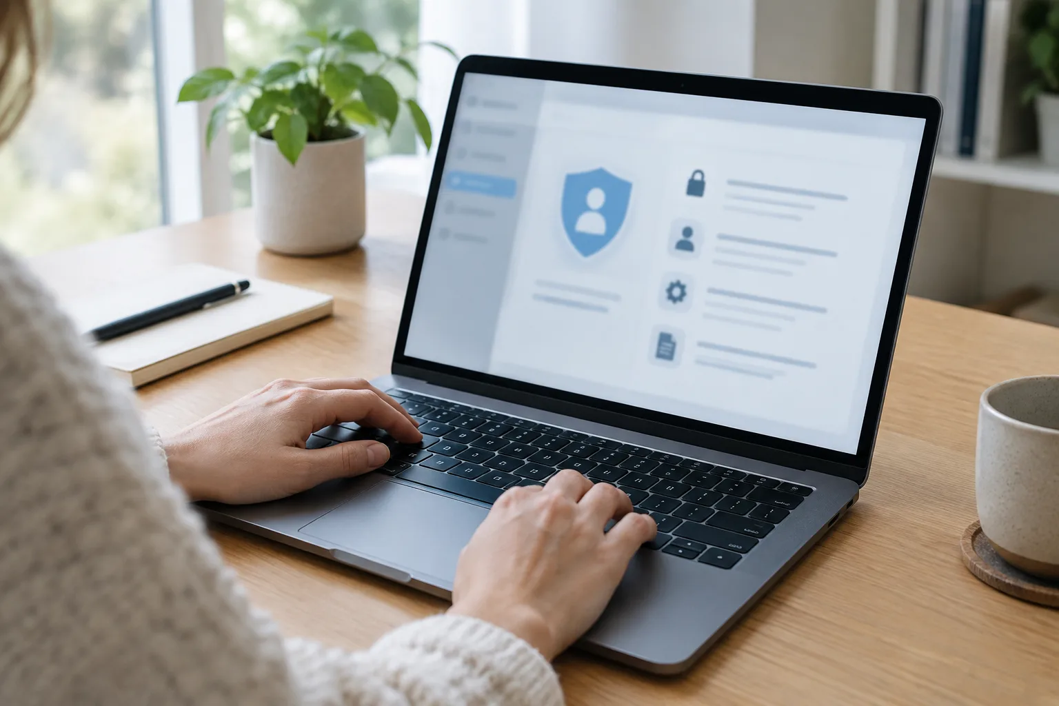 Une personne examine une page de recherche de personnes sur un ordinateur portable.